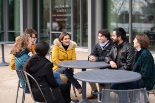 Esther Duflo meets with students